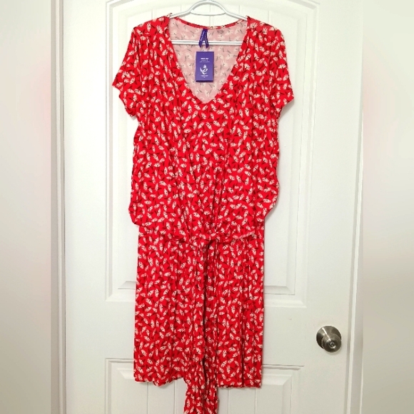 Seraphine Floral Red Maternity Dress Women's Size 10 US - Picture 1 of 9